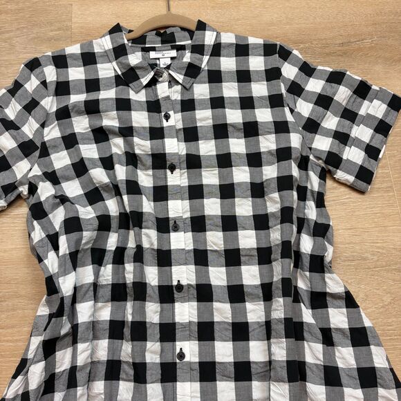 Lisa Marie Fernandez for Target Button Front Shirt Dress Black‎ Gingham WL - Picture 3 of 7